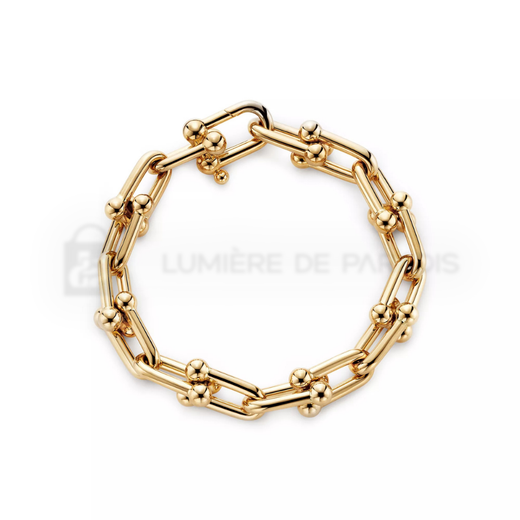 Sarı Altın Kaplama Büyük Zincir Bileklik – 925 Ayar Gümüş