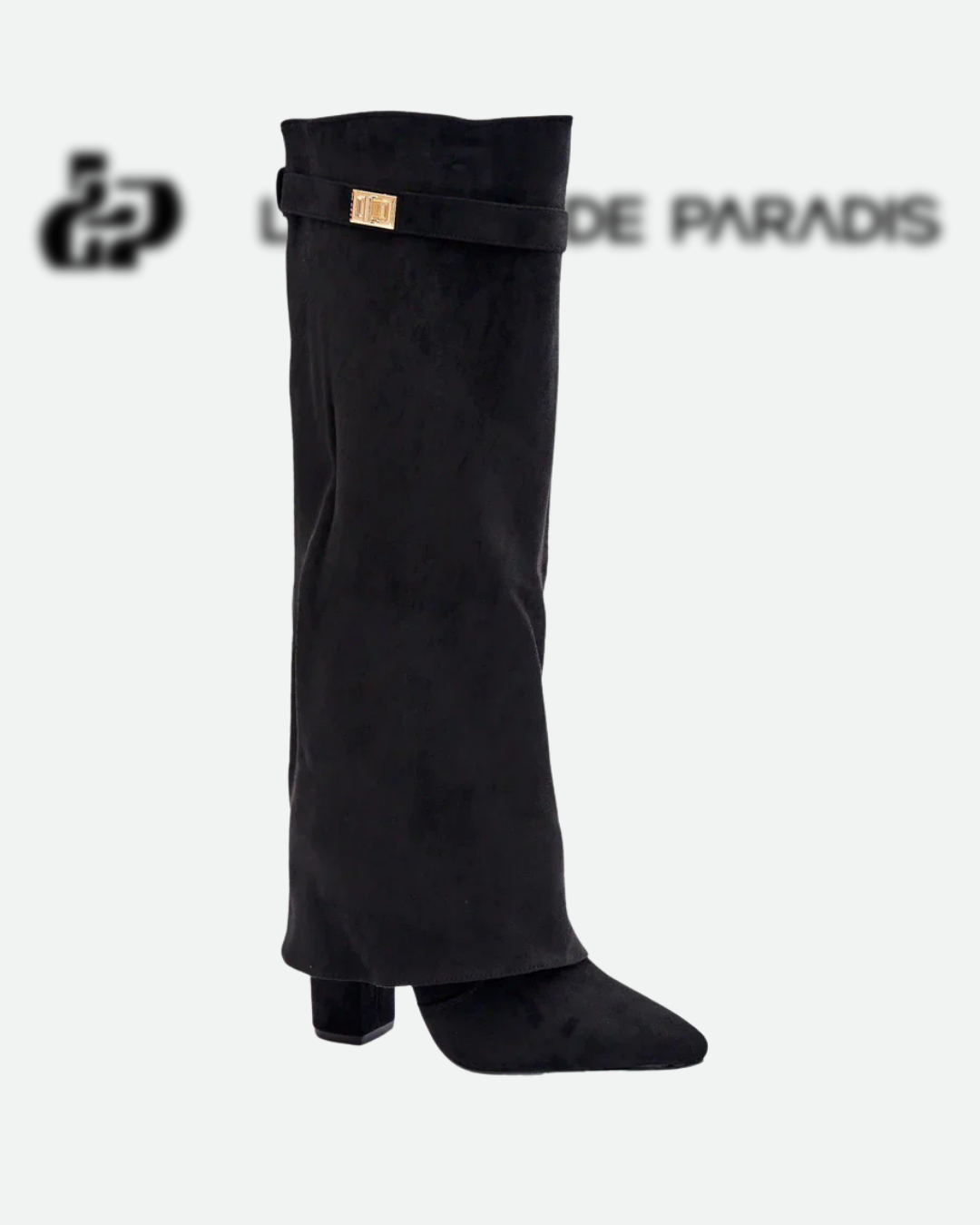 L’Amoura Haute Suede Knee-High Boots Noir