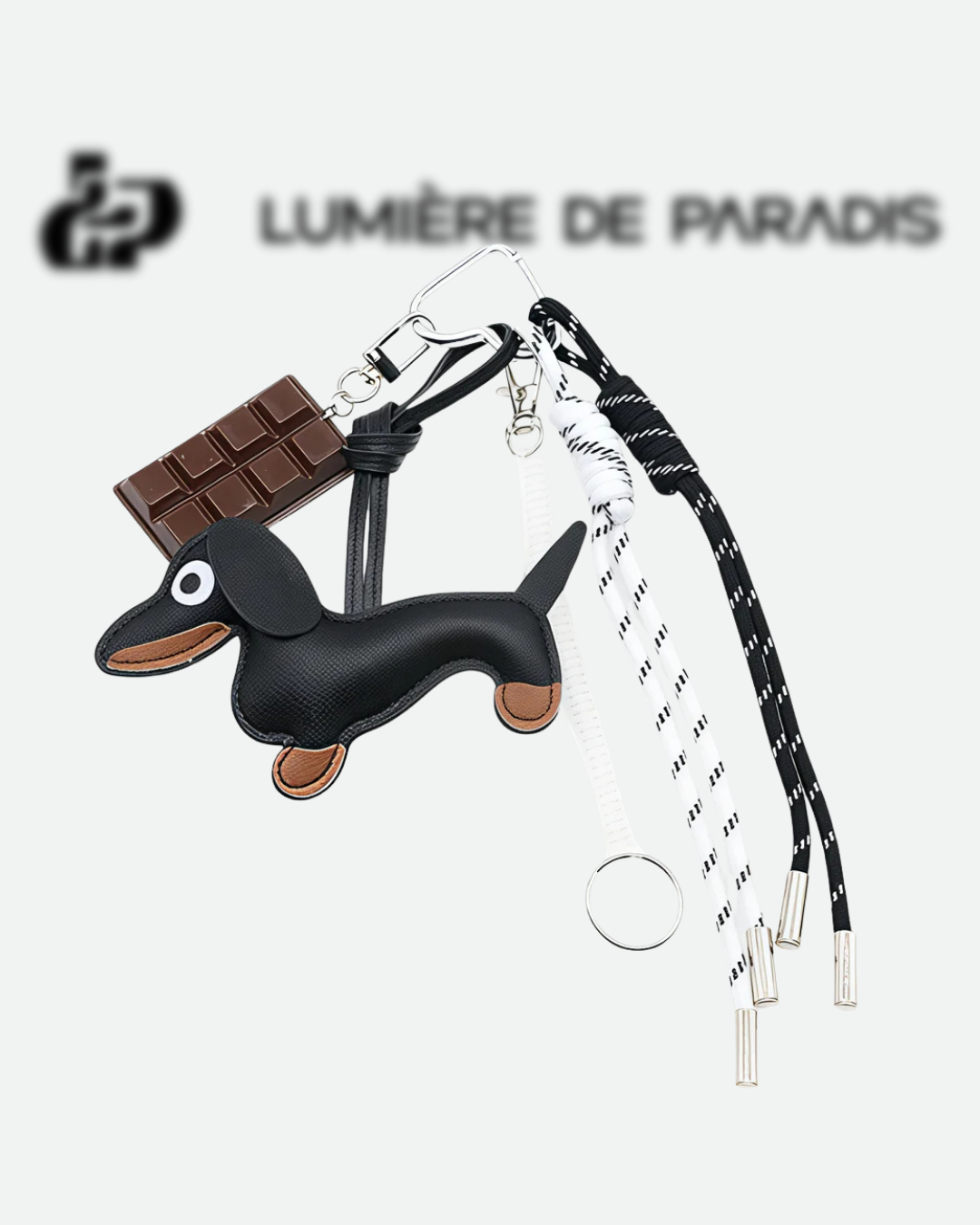 Chocolate&Puppy Bag Charm Noir