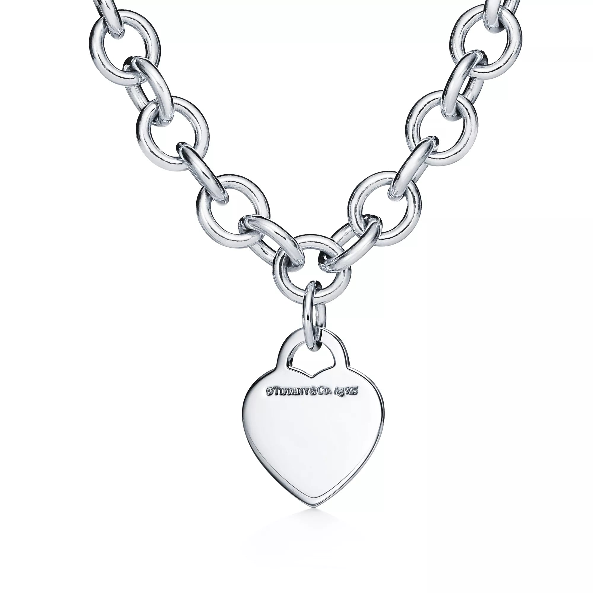 Kalp Etiketli Zincir Halkalı Kolye – 925 Ayar Gümüş