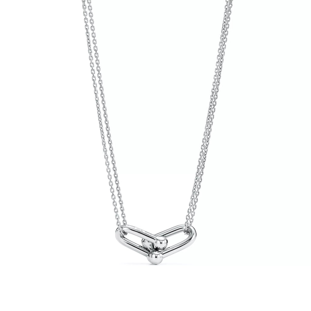 Büyük Çift Halkalı Kolye – 925 Ayar Gümüş