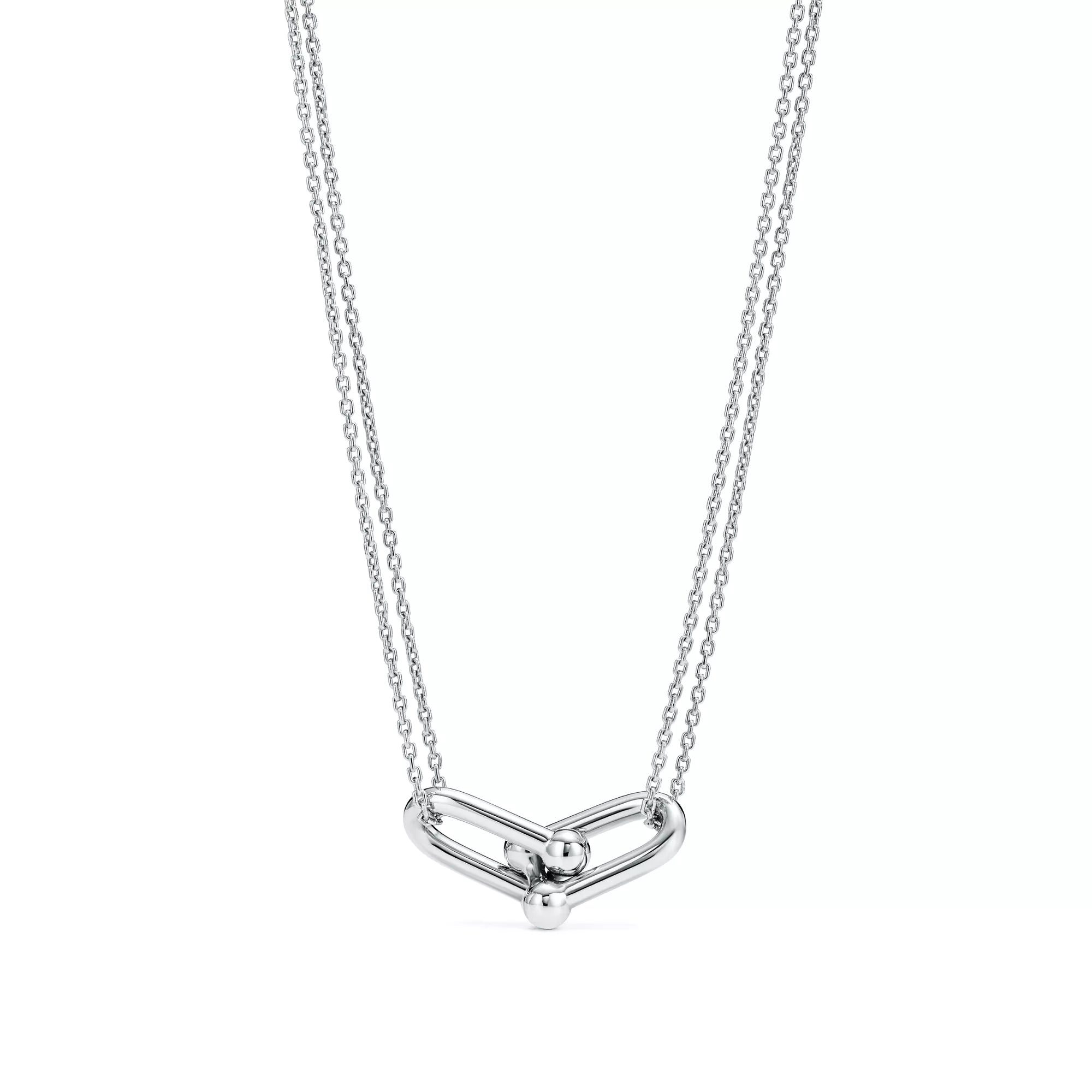 Büyük Çift Halkalı Kolye – 925 Ayar Gümüş