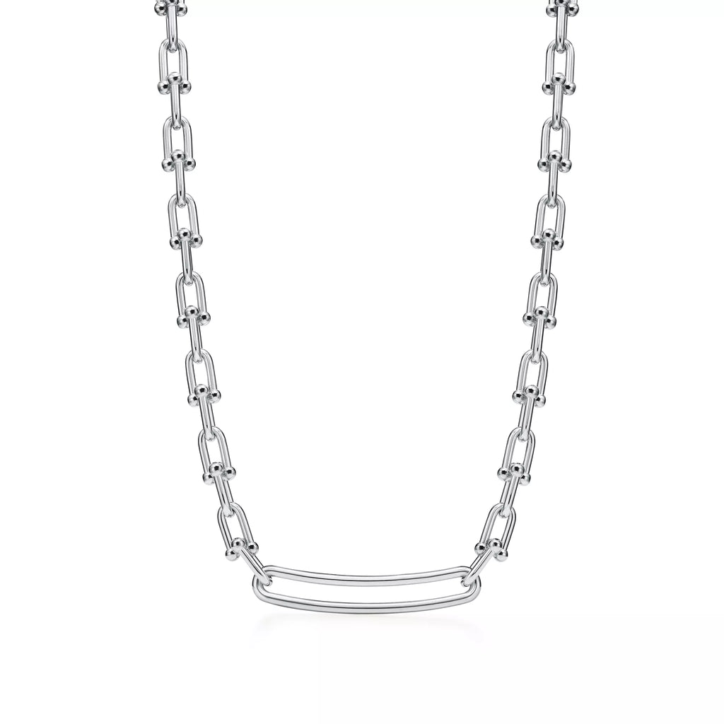 Uzun Formlu Zincir Halkalı Kolye – 925 Ayar Gümüş