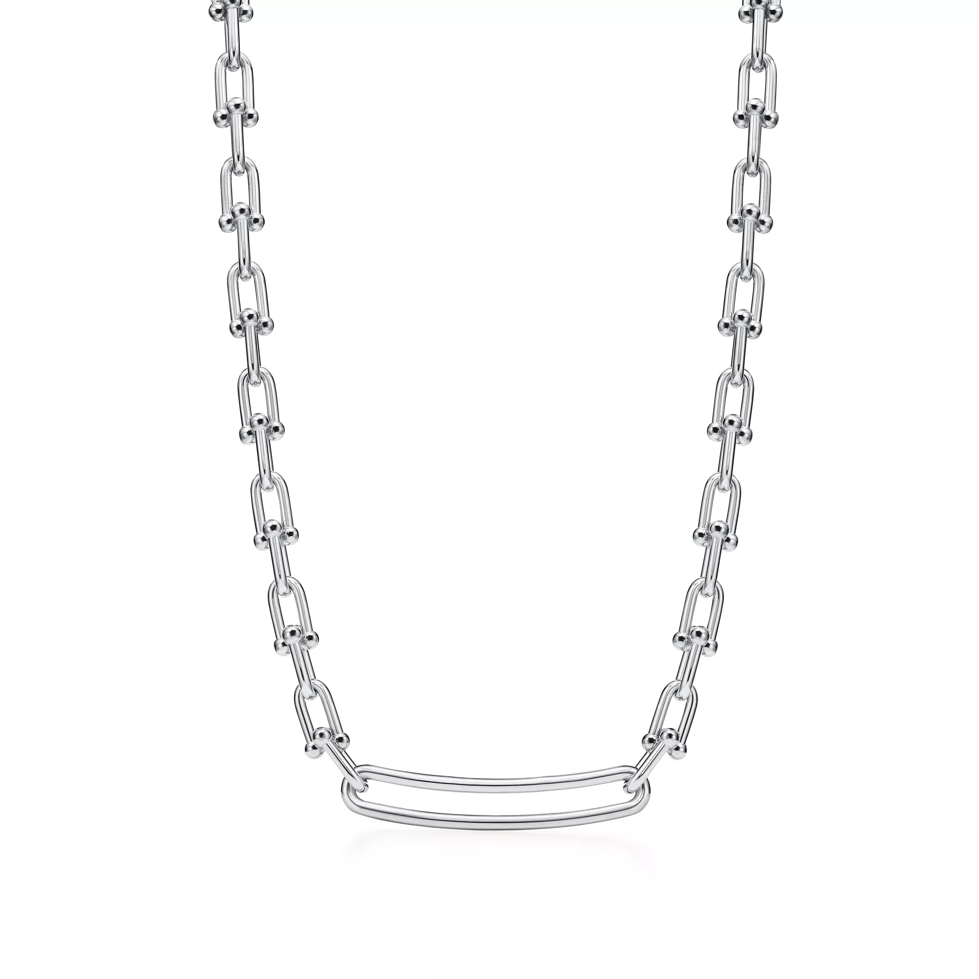 Uzun Formlu Zincir Halkalı Kolye – 925 Ayar Gümüş