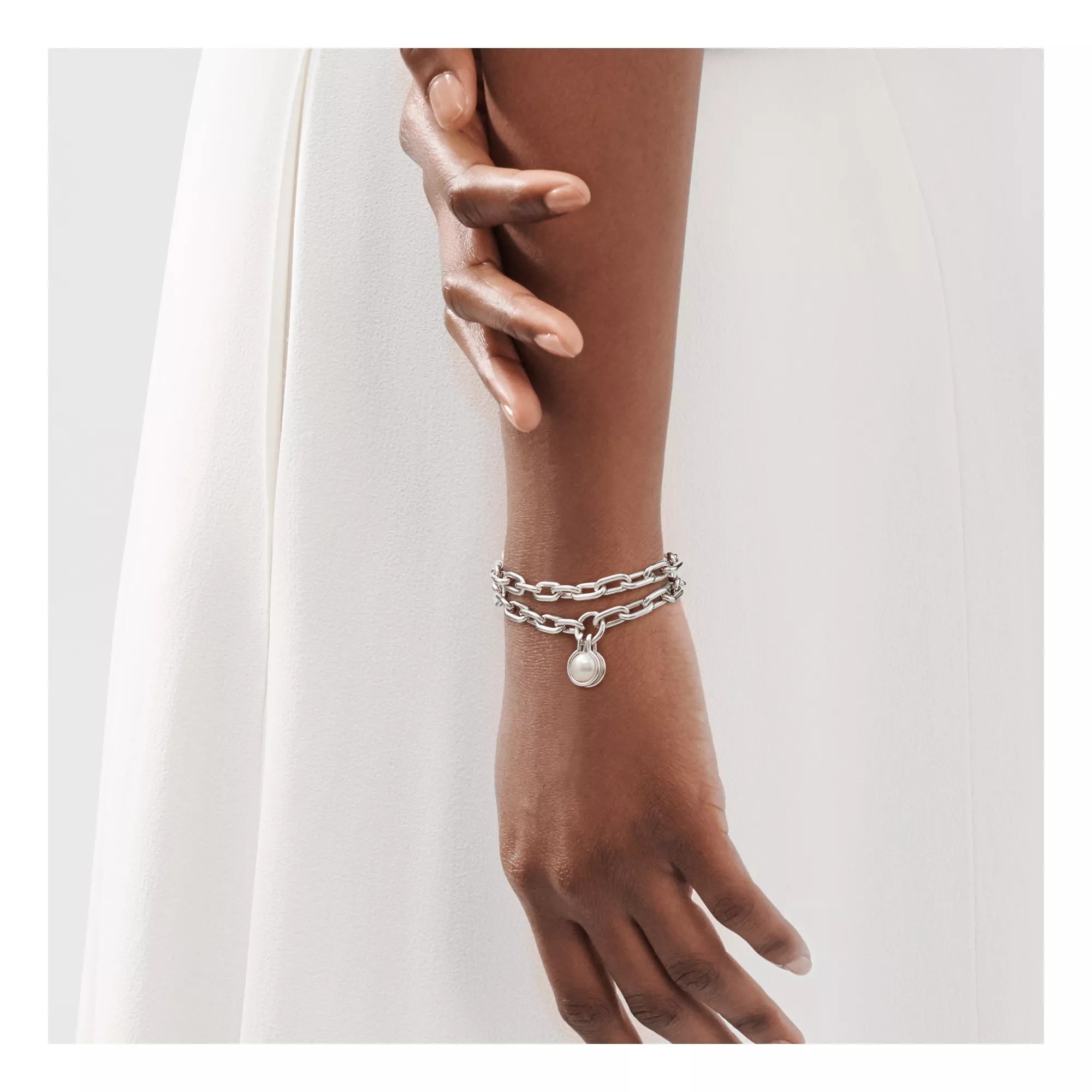 İncili Gümüş Bileklik – 925 Ayar Gümüş