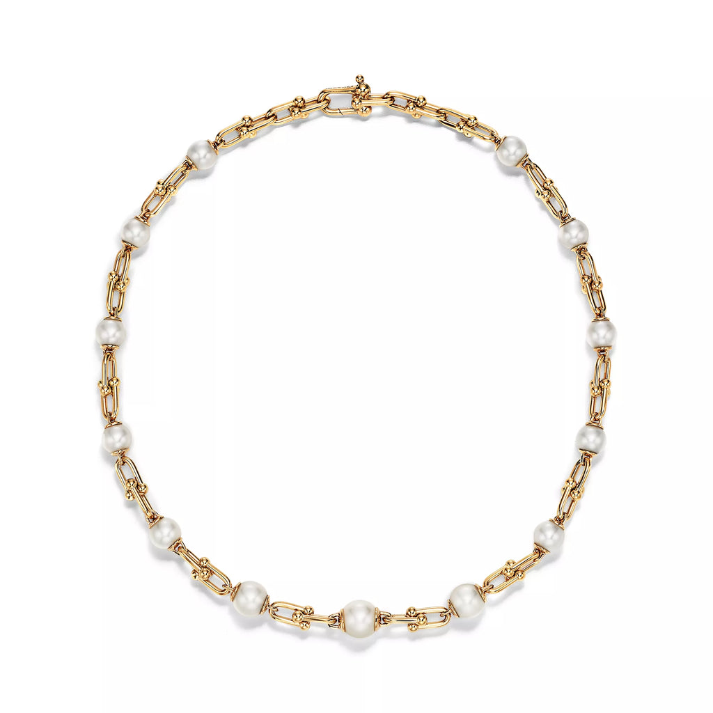 İncili Sarı Altın Kaplama Dereceli Zincir Kolye – 925 Ayar Gümüş