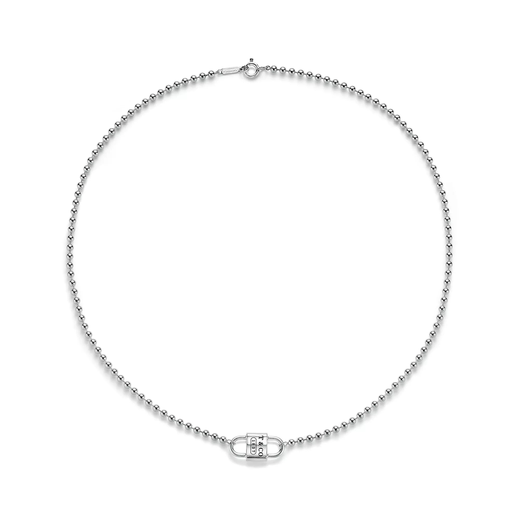 Küçük Çift Kilitli Boncuk Zincir Kolye – 925 Ayar Gümüş