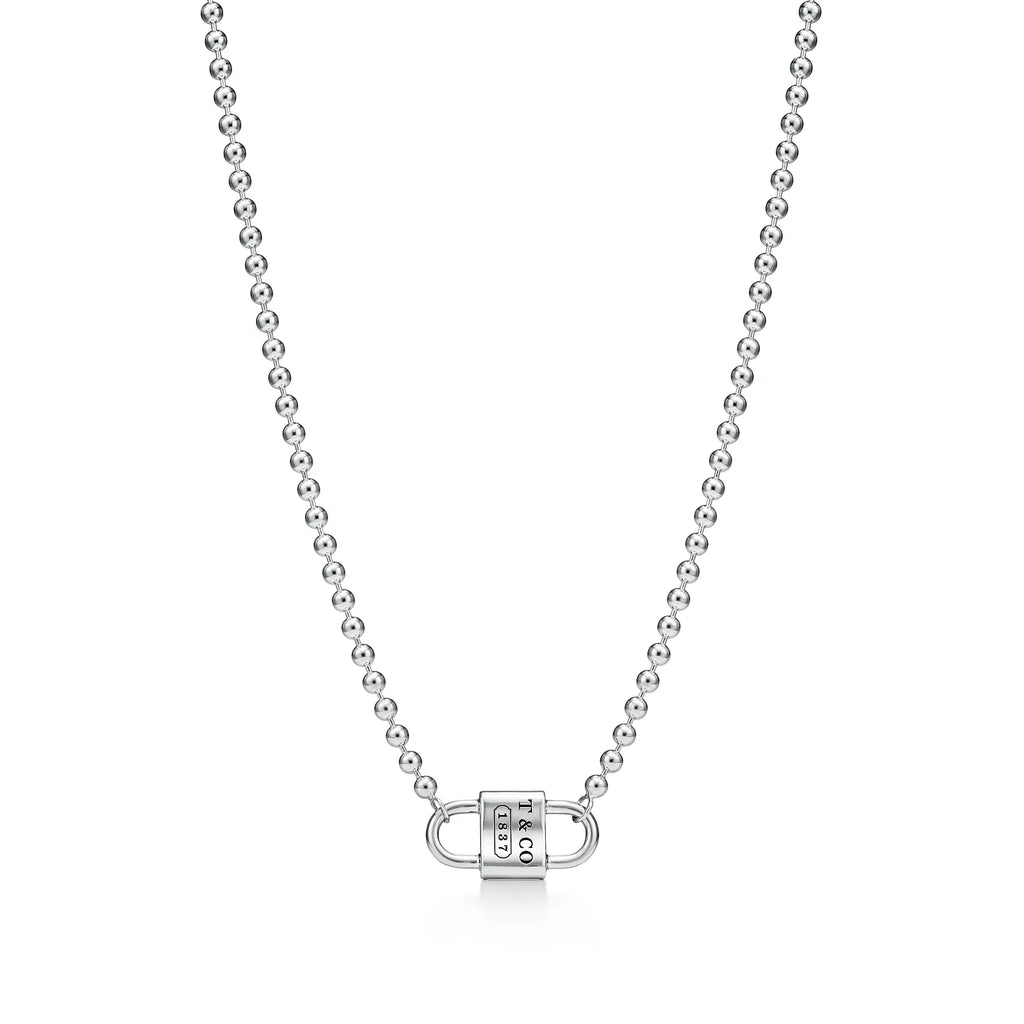 Küçük Çift Kilitli Boncuk Zincir Kolye – 925 Ayar Gümüş