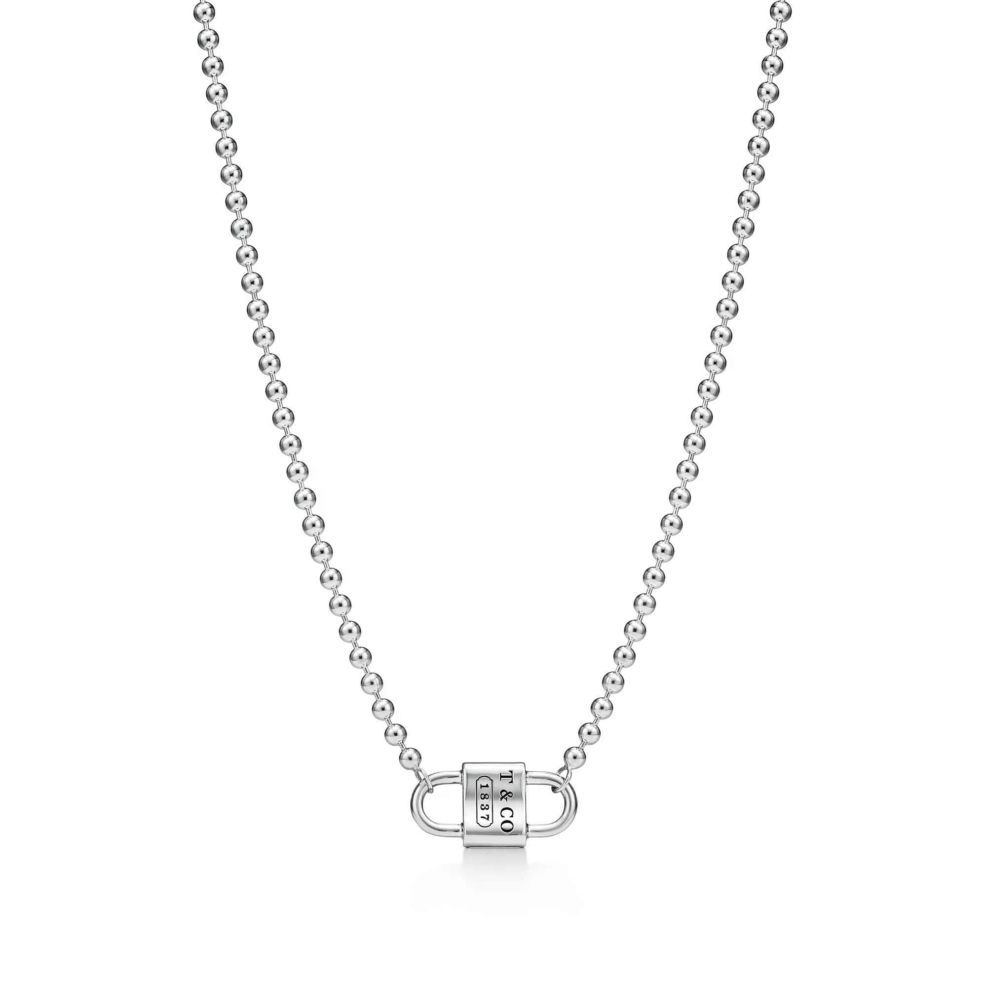 Küçük Çift Kilitli Boncuk Zincir Kolye – 925 Ayar Gümüş