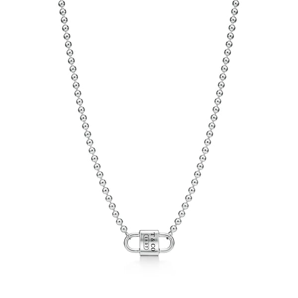 Küçük Çift Kilitli Boncuk Zincir Kolye – 925 Ayar Gümüş