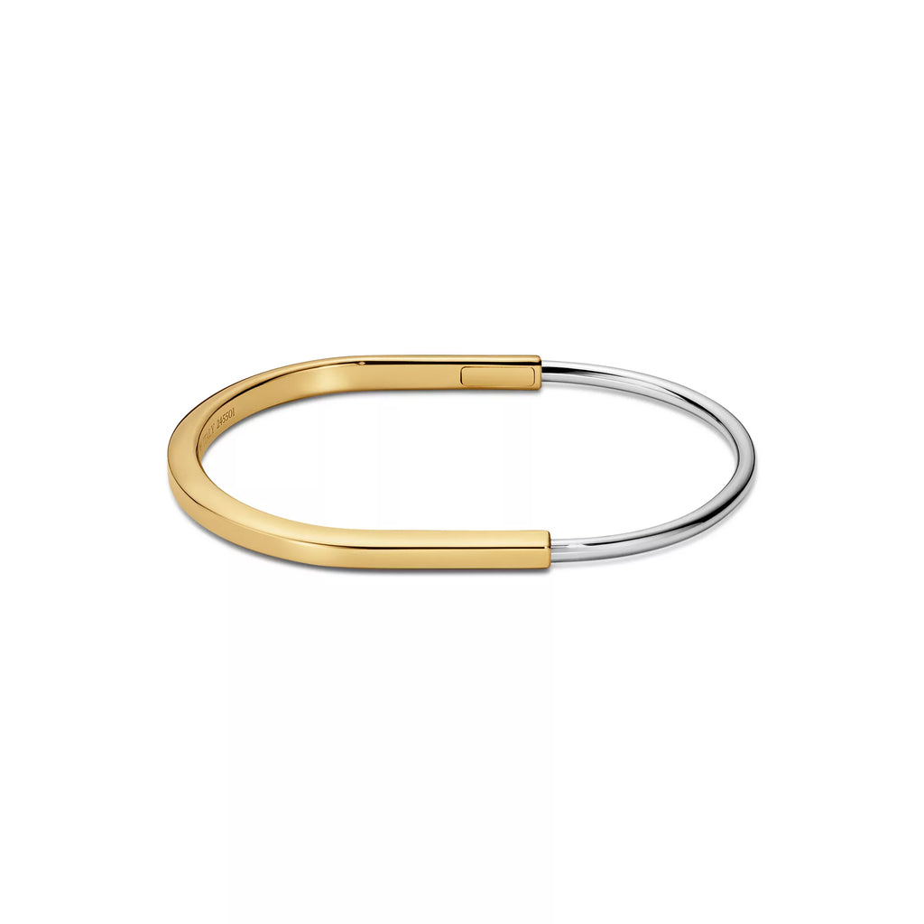 Sarı ve Beyaz Altın Kaplama İnce Bilezik – 925 Ayar Gümüş