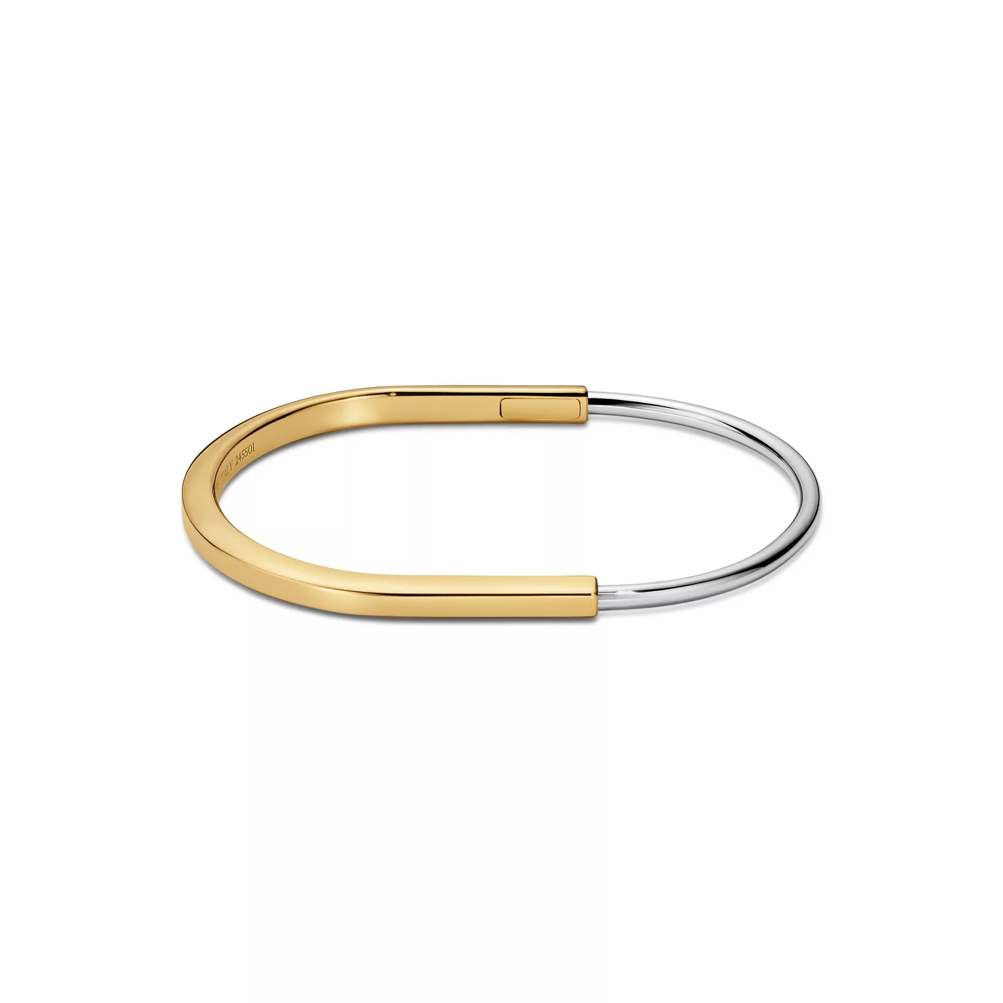 Sarı ve Beyaz Altın Kaplama İnce Bilezik – 925 Ayar Gümüş