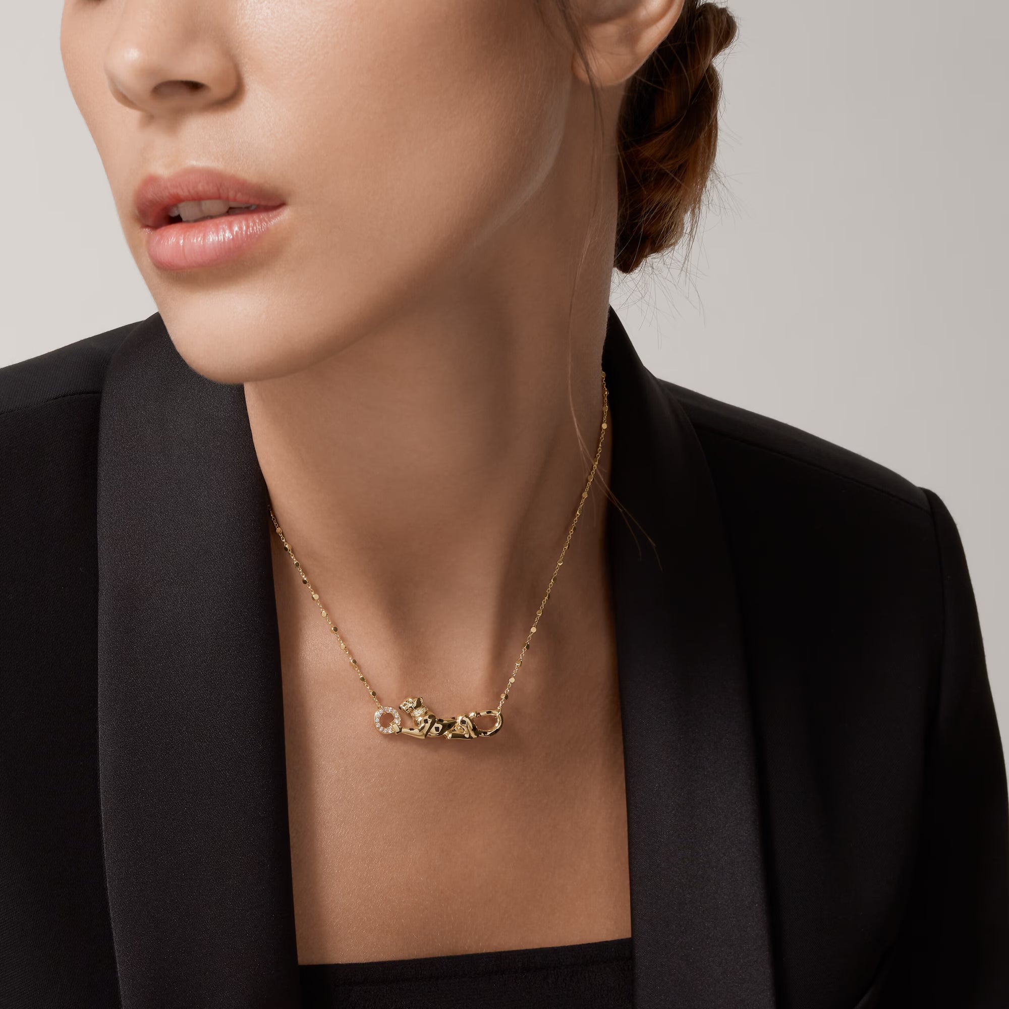 Panthère Pırlantalı Kolye – 925 Ayar Gümüş