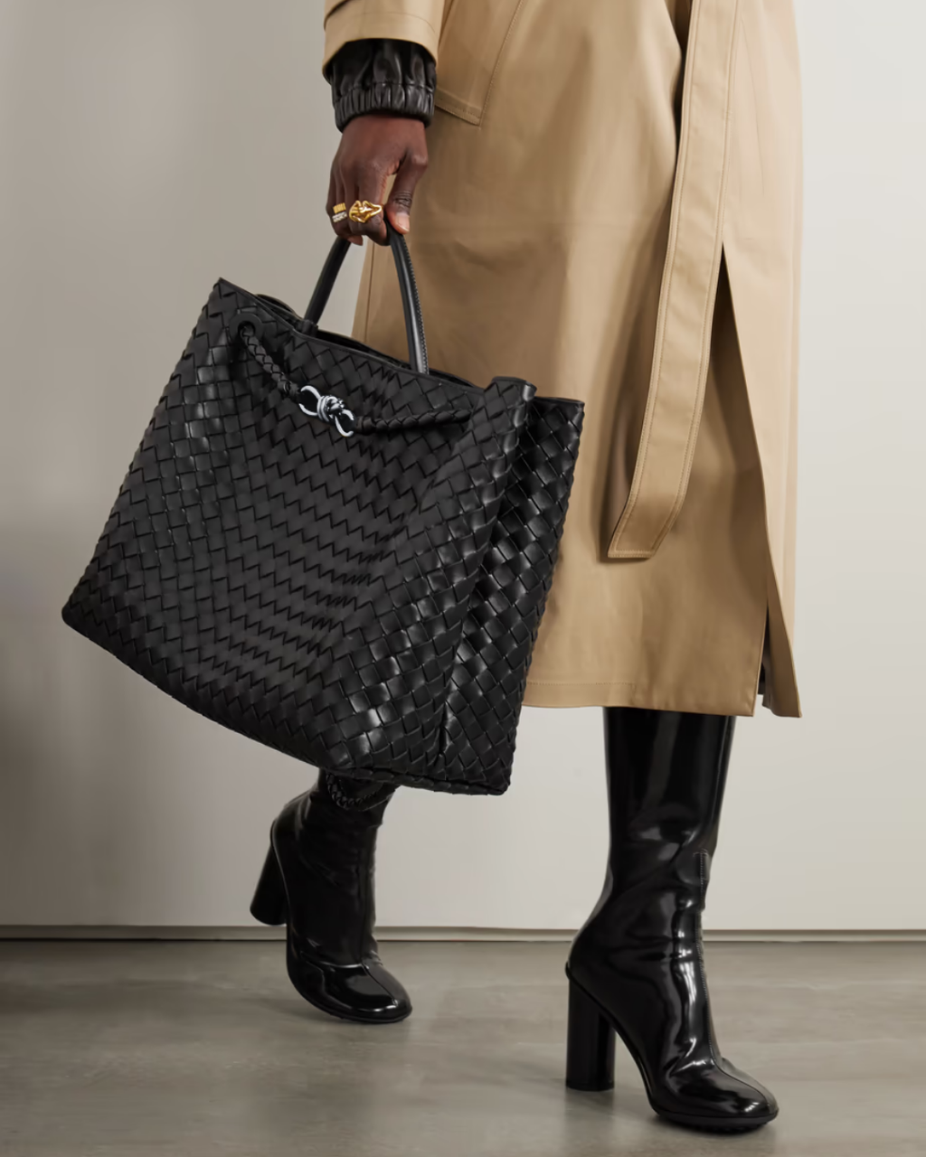 Attache Noble Bag Grande Noir Argent