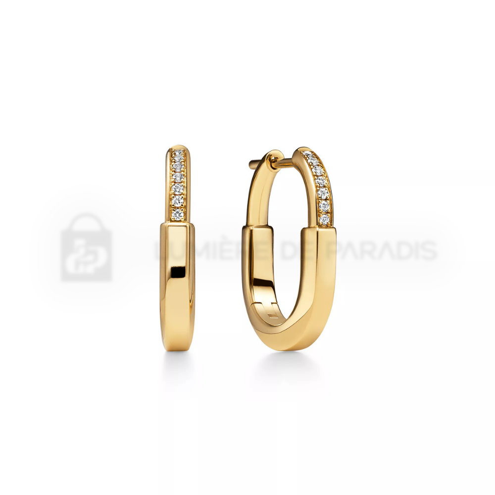 Pırlantalı Sarı Altın Kaplama Mini Küpe – 925 Ayar Gümüş