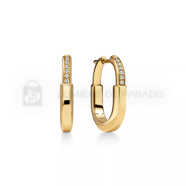 Pırlantalı Sarı Altın Kaplama Mini Küpe – 925 Ayar Gümüş