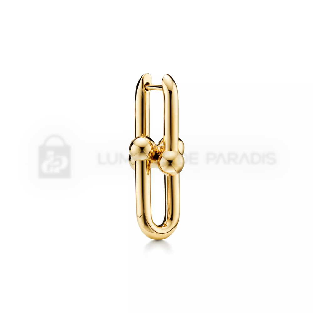 Sarı Altın Kaplama Orta Boy Zincir Küpe – 925 Ayar Gümüş