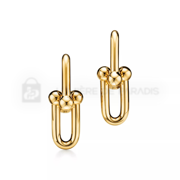 Sarı Altın Kaplama Orta Boy Zincir Küpe – 925 Ayar Gümüş