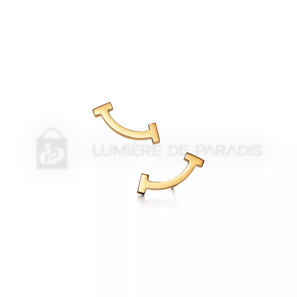 Sarı Altın Kaplama Mini Smile Küpe – 925 Ayar Gümüş