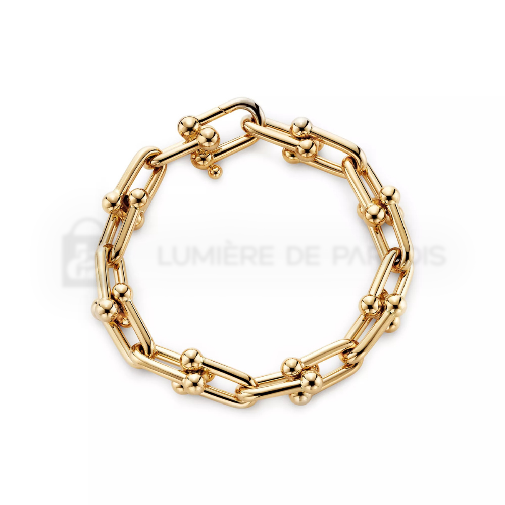 Sarı Altın Kaplama Büyük Zincir Bileklik – 925 Ayar Gümüş