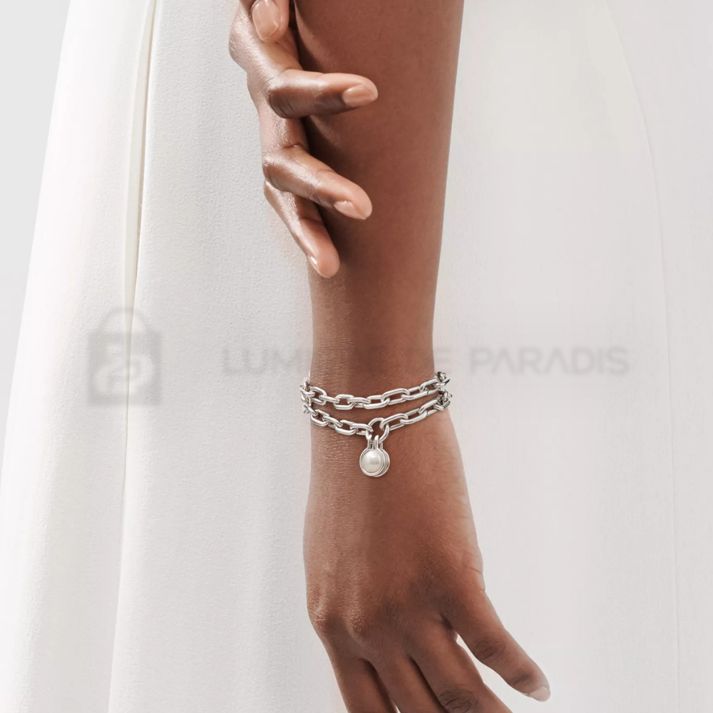 İncili Gümüş Bileklik – 925 Ayar Gümüş