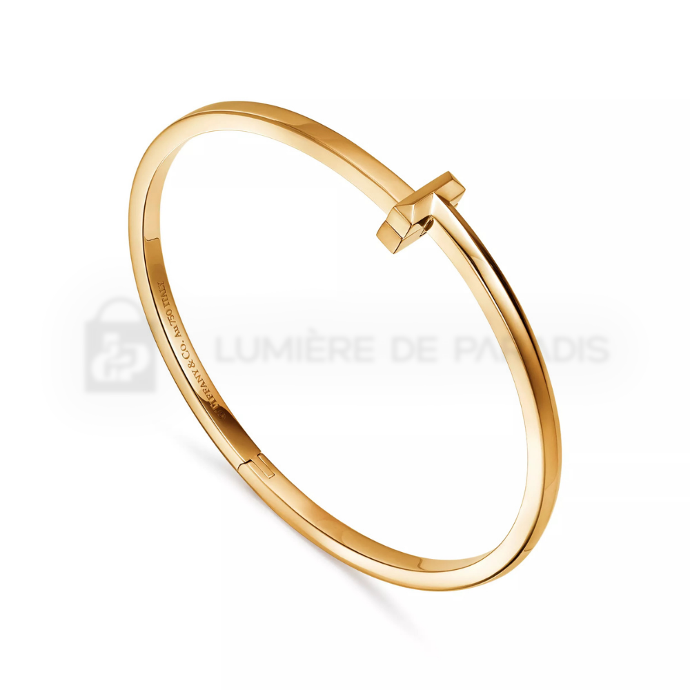 Sarı Altın Kaplama T1 İnce Menteşeli Bilezik – 925 Ayar Gümüş