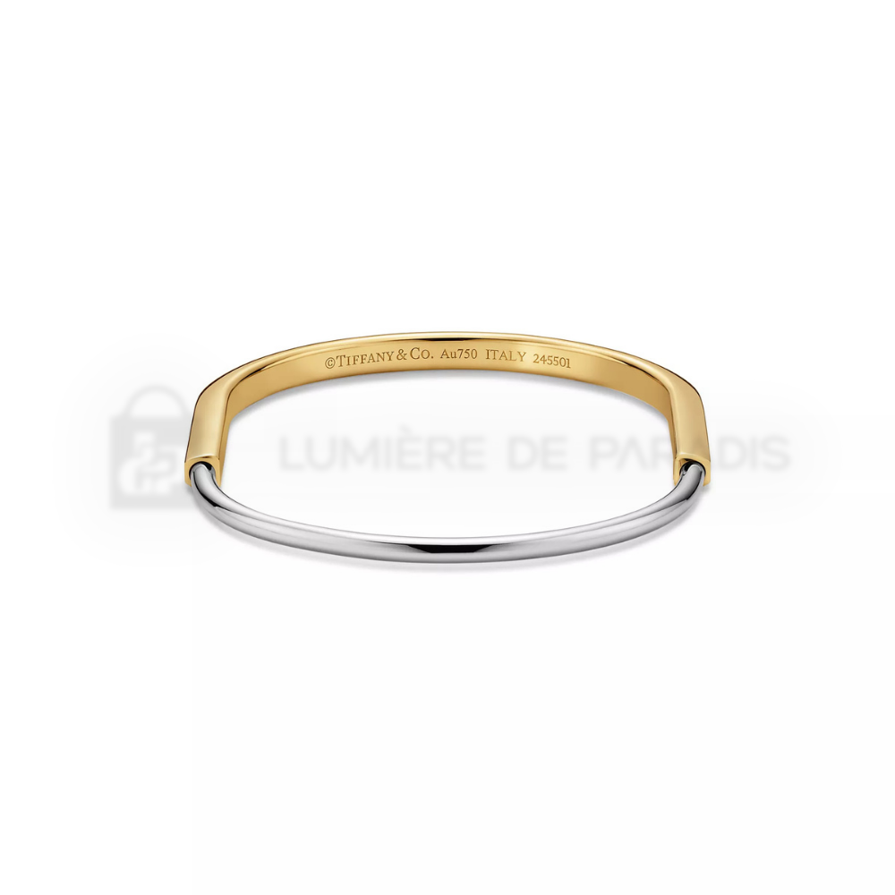 Sarı ve Beyaz Altın Kaplama İnce Bilezik – 925 Ayar Gümüş