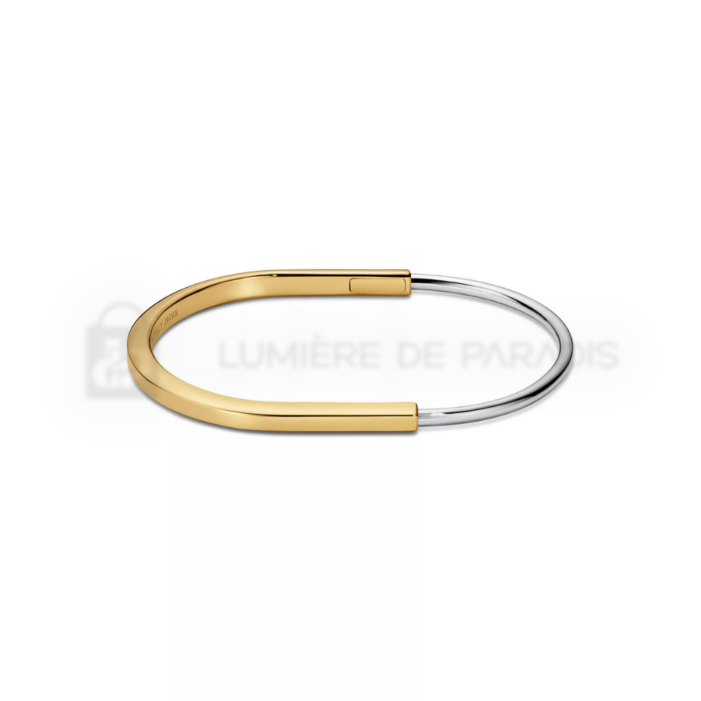 Sarı ve Beyaz Altın Kaplama İnce Bilezik – 925 Ayar Gümüş