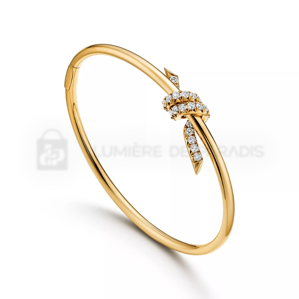 Pırlantalı Sarı Altın Kaplama Bilezik – 925 Ayar Gümüş