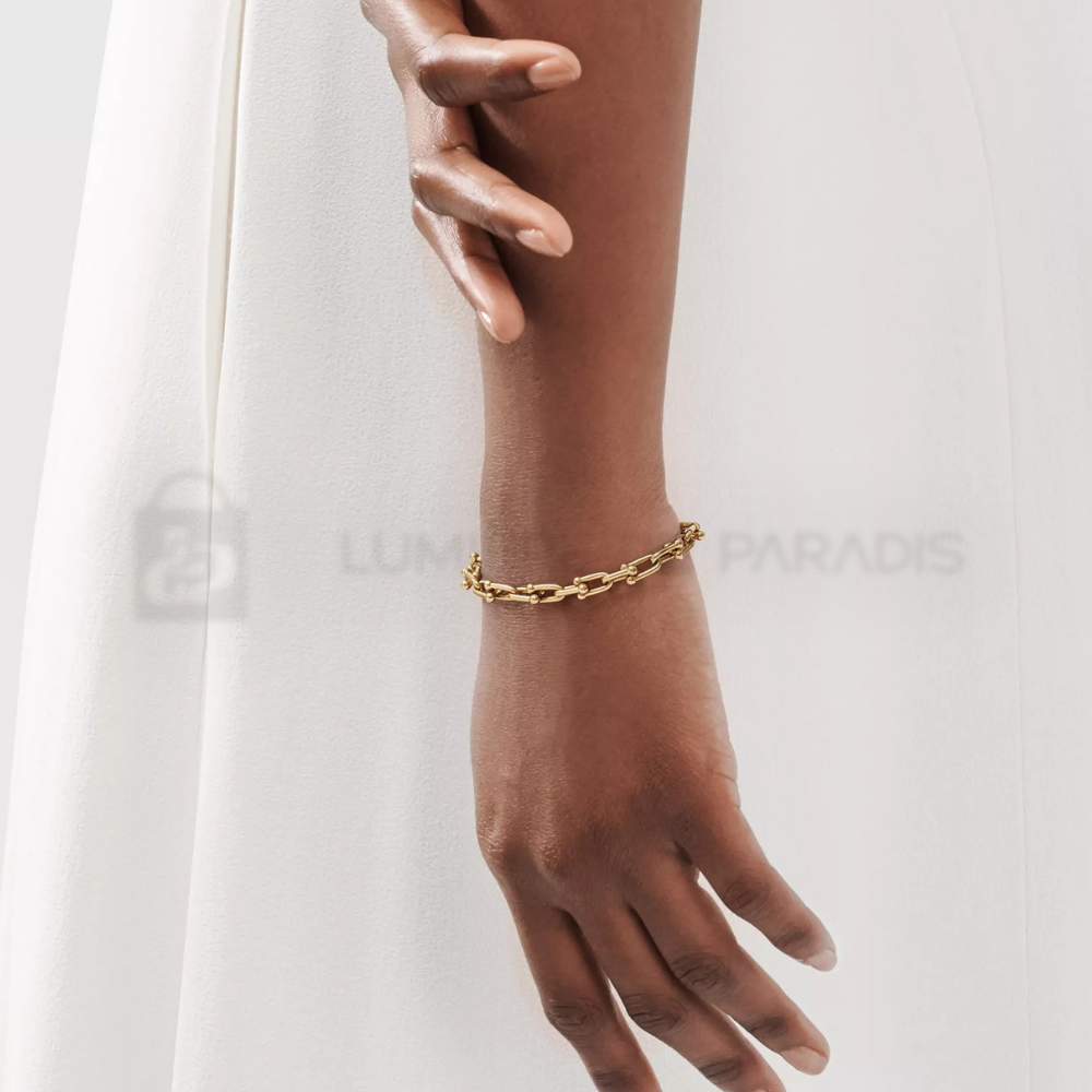 Sarı Altın Kaplama Küçük Zincir Bileklik – 925 Ayar Gümüş