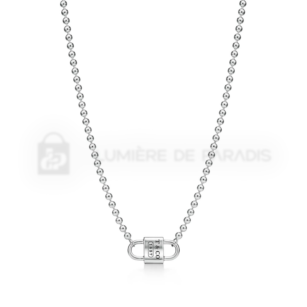 Küçük Çift Kilitli Boncuk Zincir Kolye – 925 Ayar Gümüş