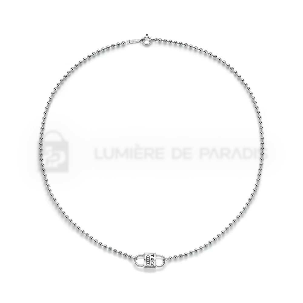 Küçük Çift Kilitli Boncuk Zincir Kolye – 925 Ayar Gümüş