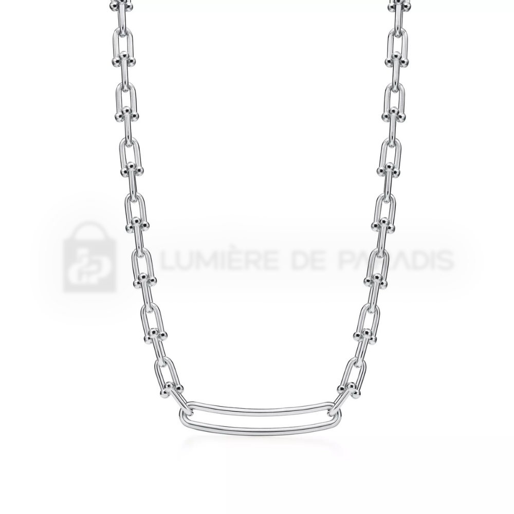 Uzun Formlu Zincir Halkalı Kolye – 925 Ayar Gümüş