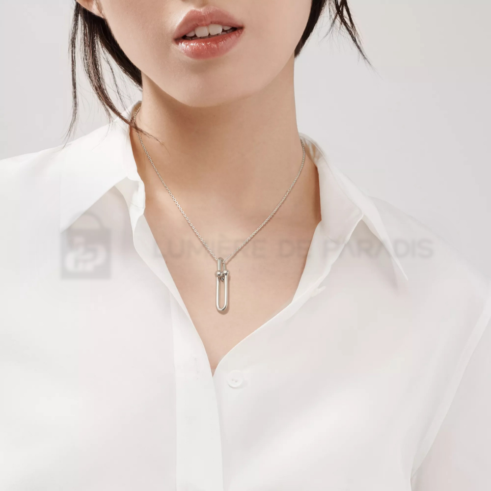 Uzun Formlu Zincir Halkalı Kolye – 925 Ayar Gümüş