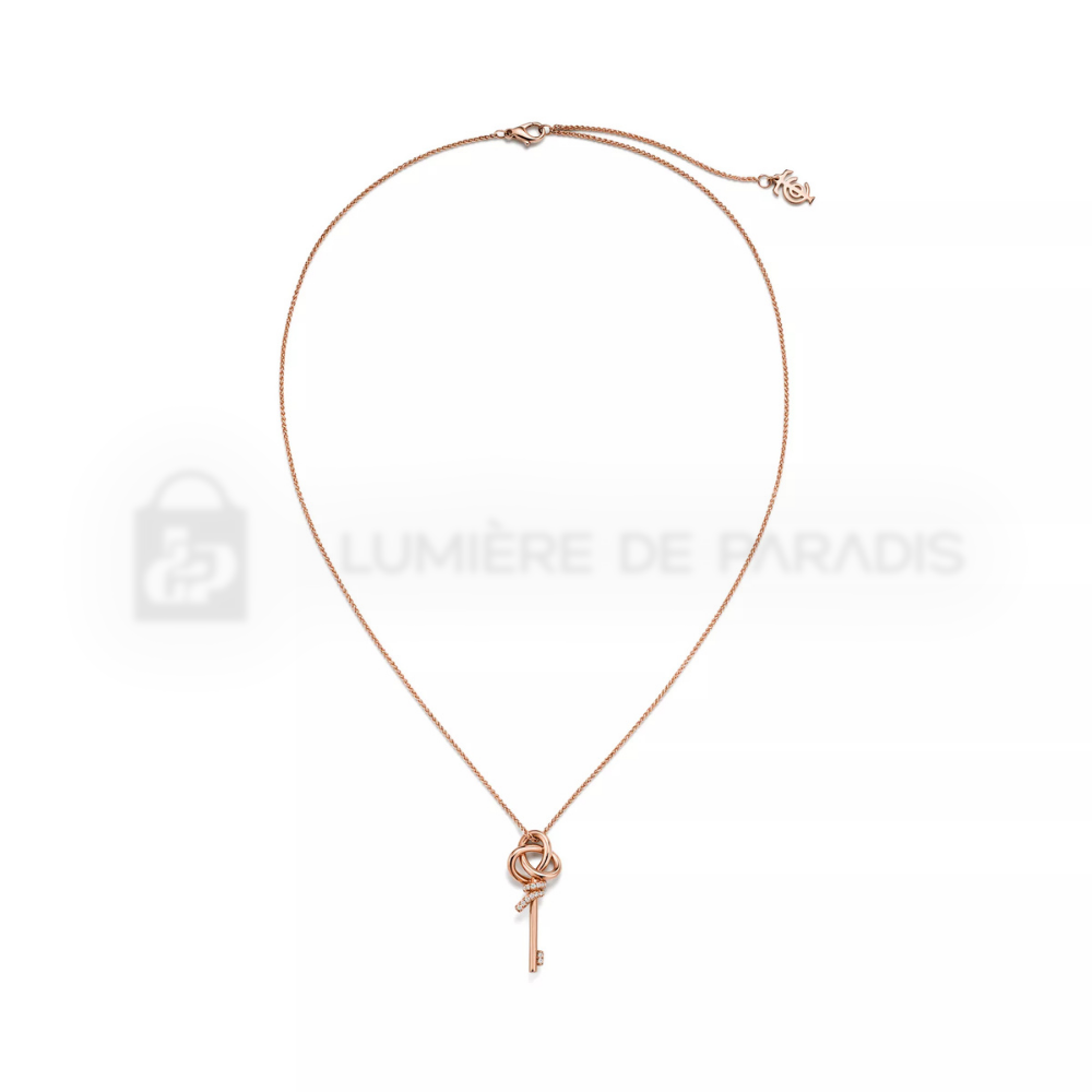 Pırlantalı Rose Gold Kaplama Mini Anahtar Kolye – 925 Ayar Gümüş