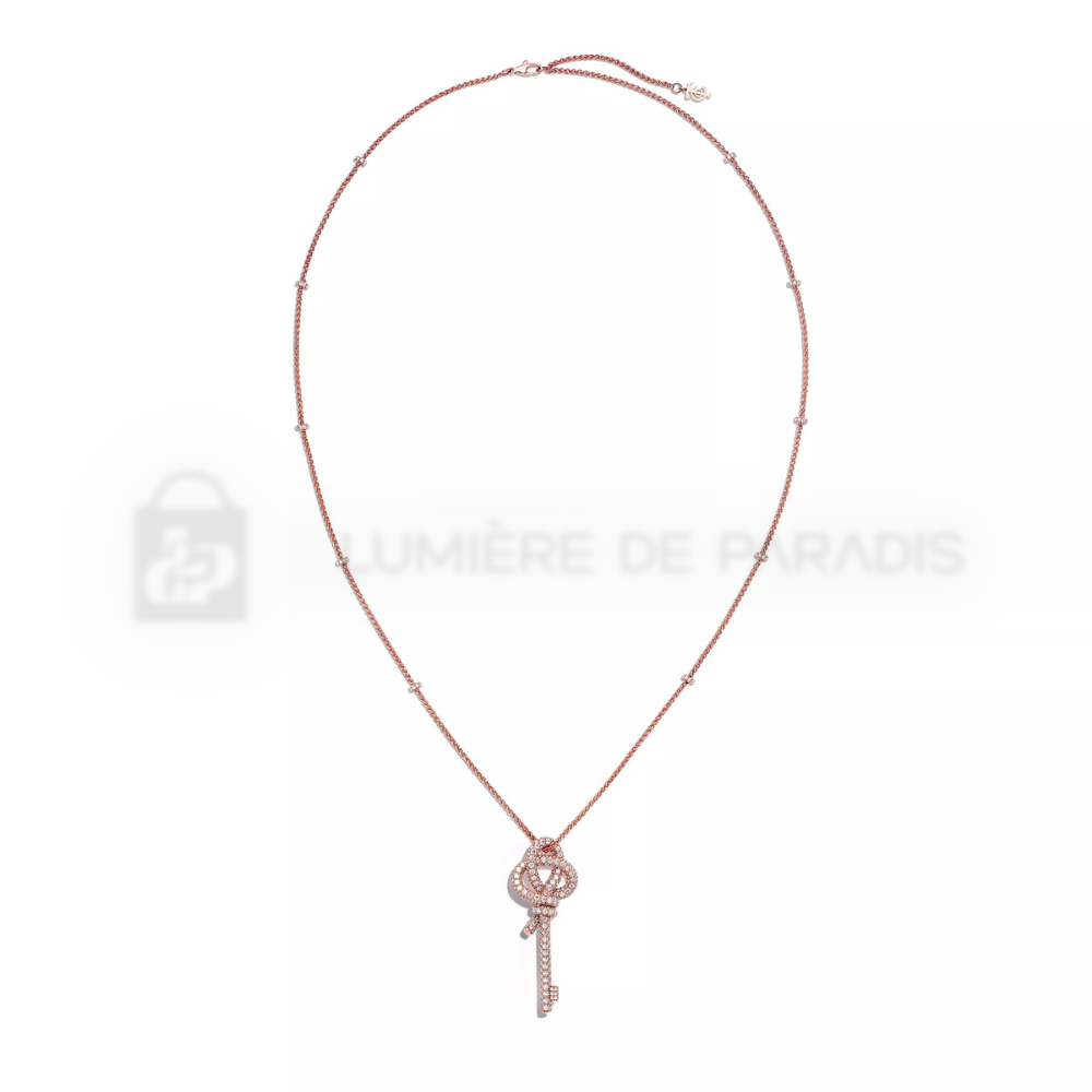 Pırlantalı Rose Gold Kaplama Ekstra Büyük Anahtar Kolye – 925 Ayar Gümüş