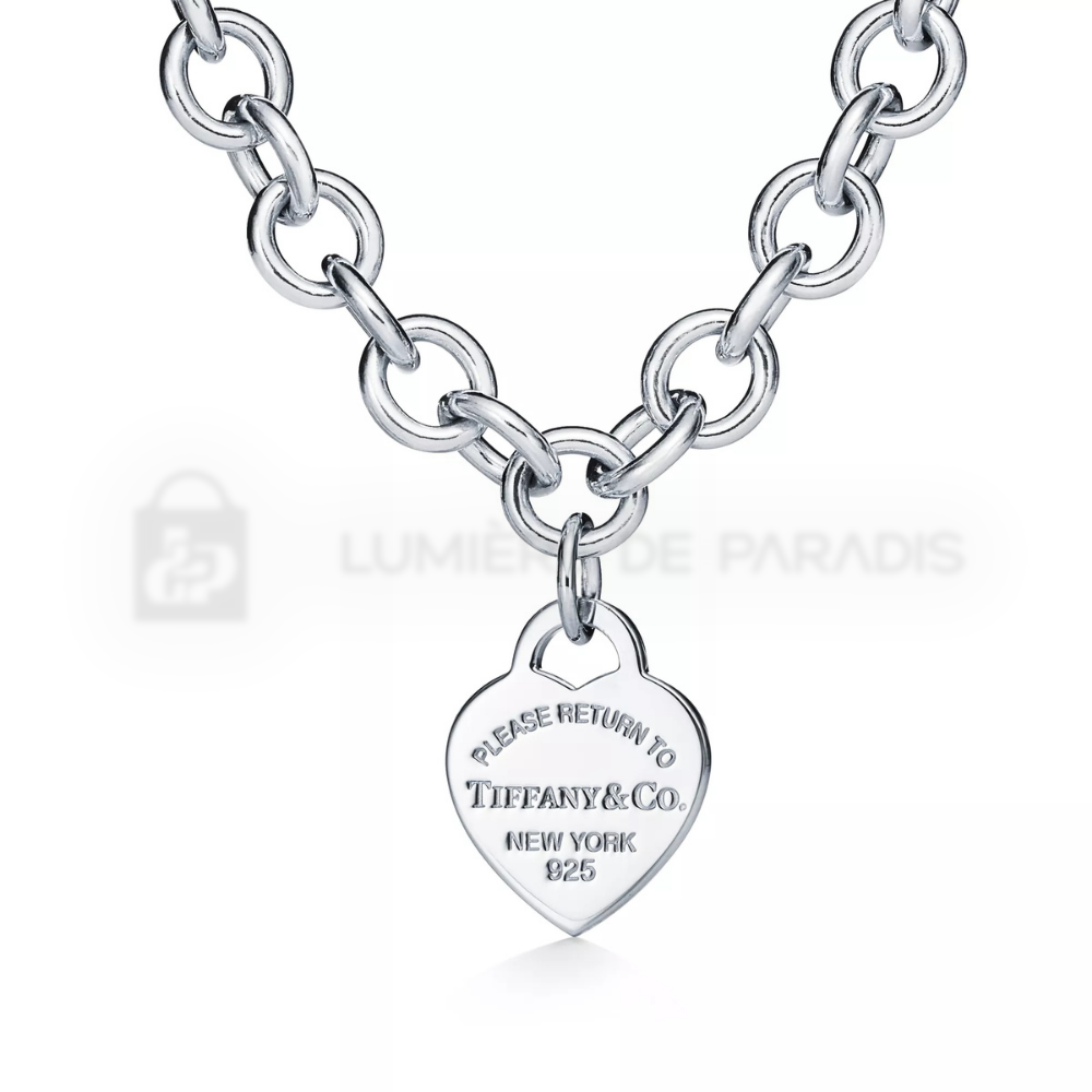 Kalp Etiketli Zincir Halkalı Kolye – 925 Ayar Gümüş