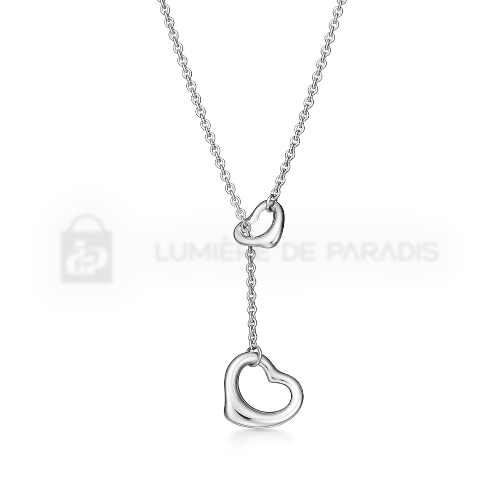 16 mm Açık Kalp Lariat Kolye – 925 Ayar Gümüş