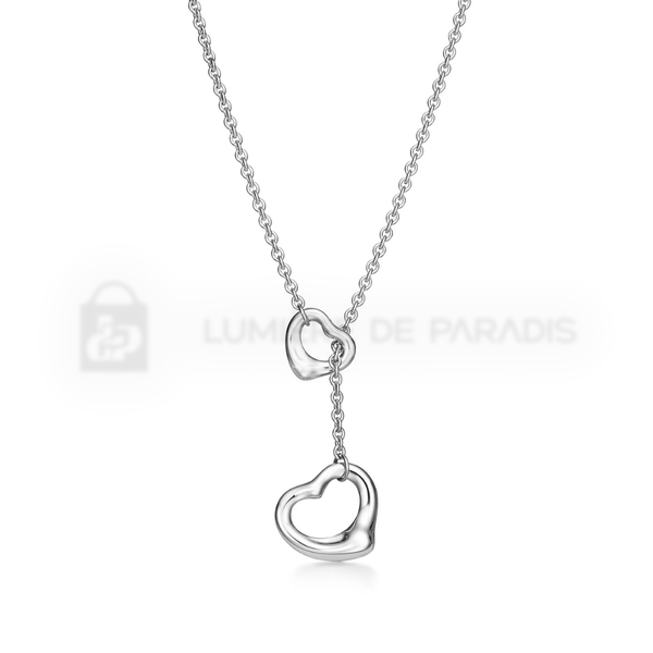 16 mm Açık Kalp Lariat Kolye – 925 Ayar Gümüş