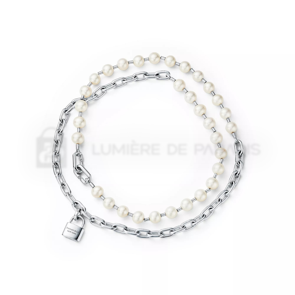 9–10 mm İnci Kilitli Gümüş Kolye – 925 Ayar Gümüş