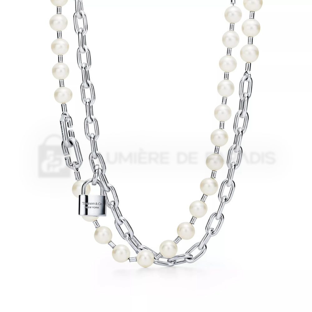 9–10 mm İnci Kilitli Gümüş Kolye – 925 Ayar Gümüş