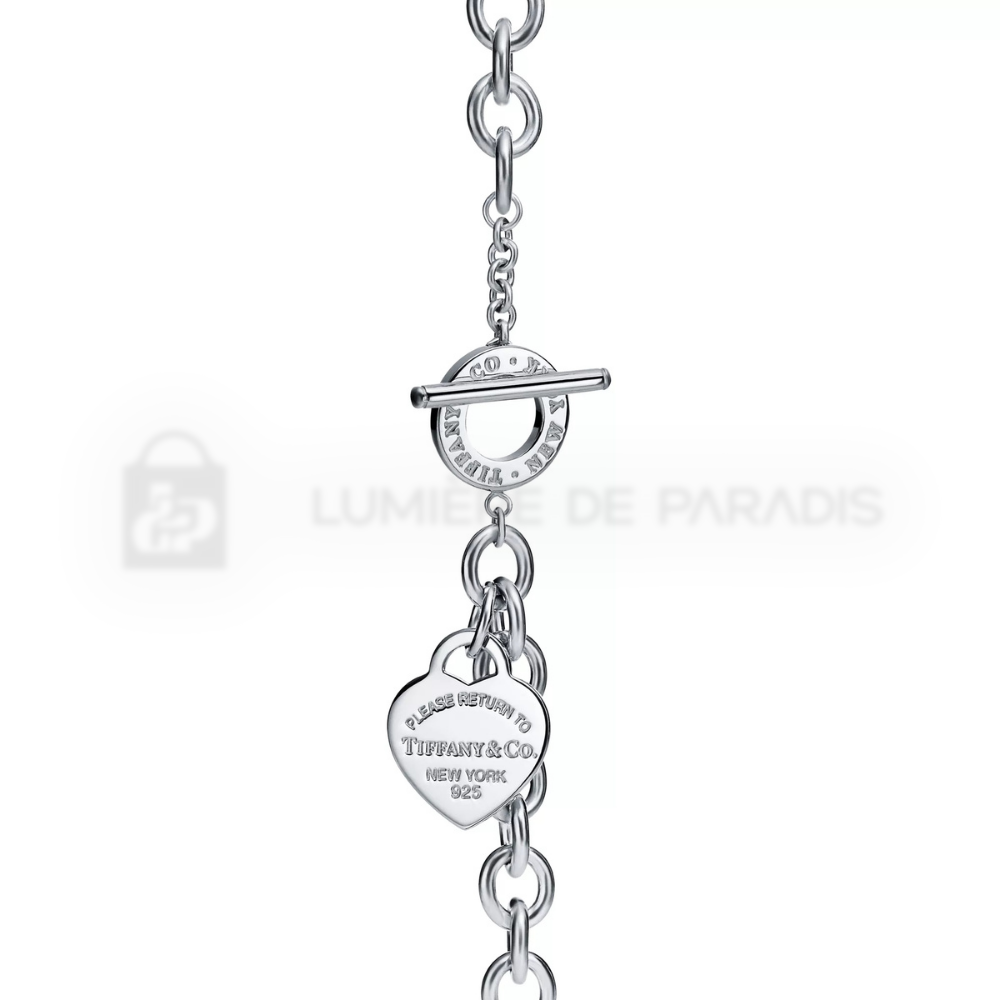 Kalp Etiketli Toggle Zincir Kolye – 925 Ayar Gümüş