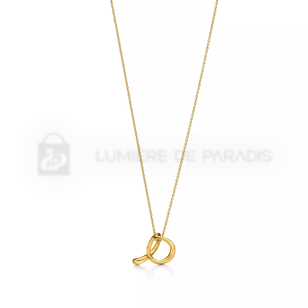 Sarı Altın Kaplama Küçük Harf Kolye – 925 Ayar Gümüş