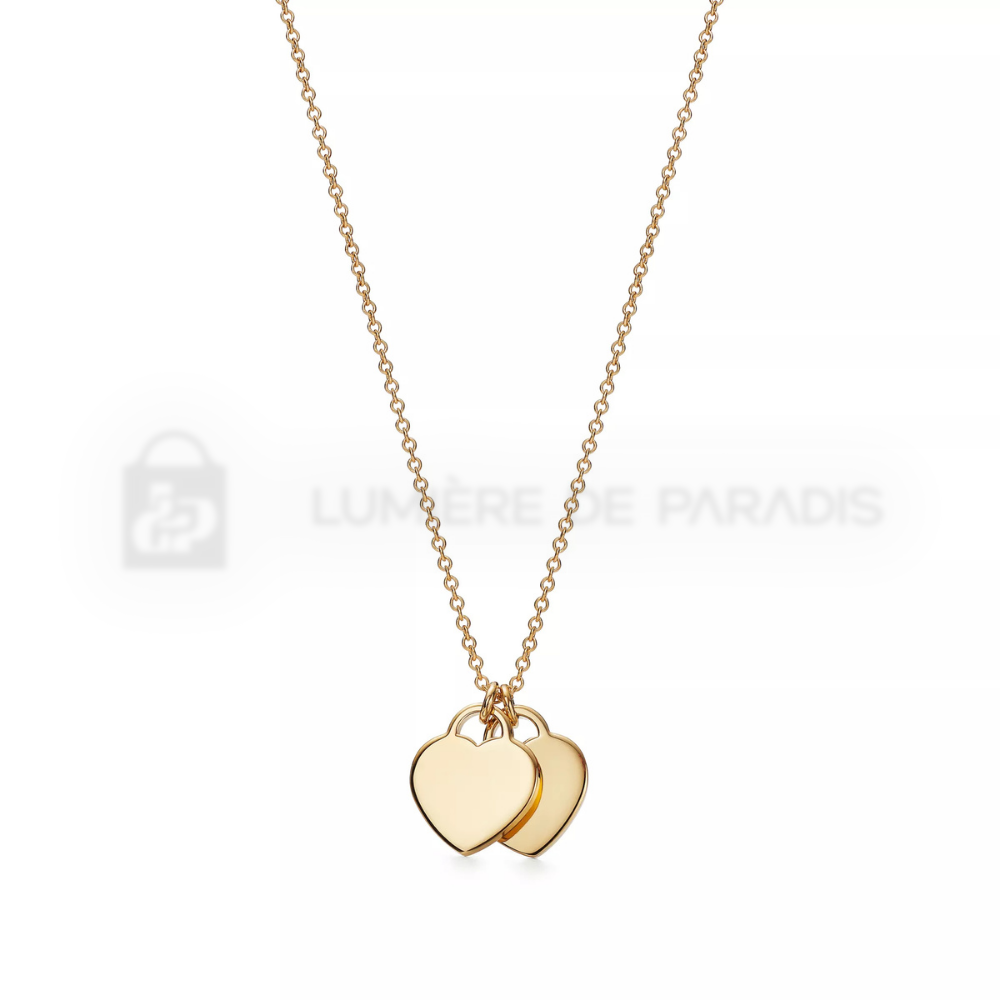 Mini Çift Kalp Etiket Kolye – 925 Ayar Gümüş