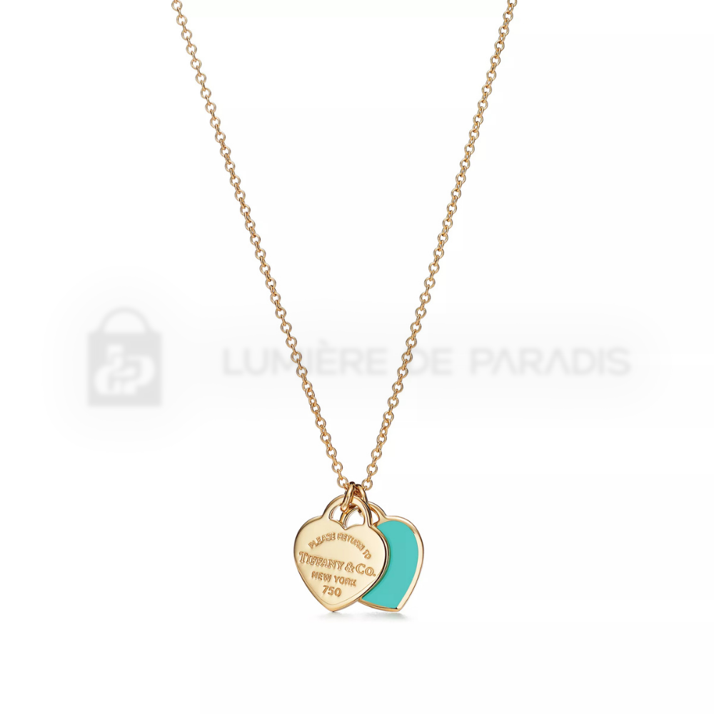 Mini Çift Kalp Etiket Kolye – 925 Ayar Gümüş