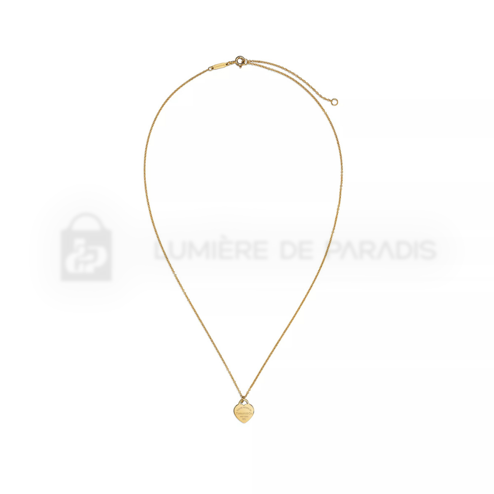 Sarı Altın Kaplama Mini Kalp Etiket Kolye – 925 Ayar Gümüş
