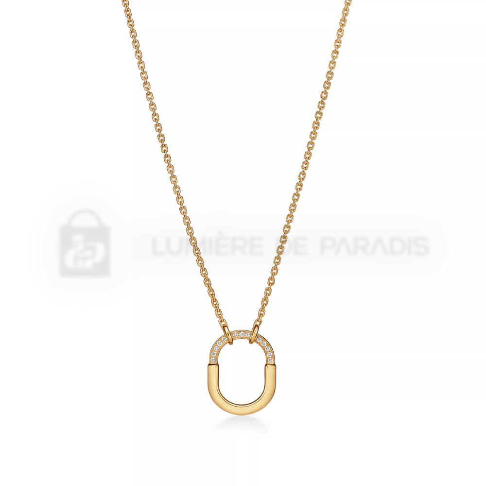 Pırlantalı Sarı Altın Kaplama Mini Kolye – 925 Ayar Gümüş