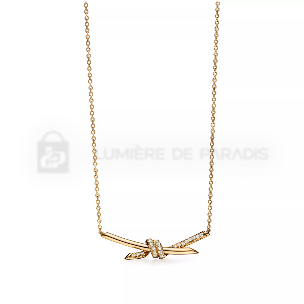 Pırlantalı Sarı Altın Kaplama Kolye – 925 Ayar Gümüş