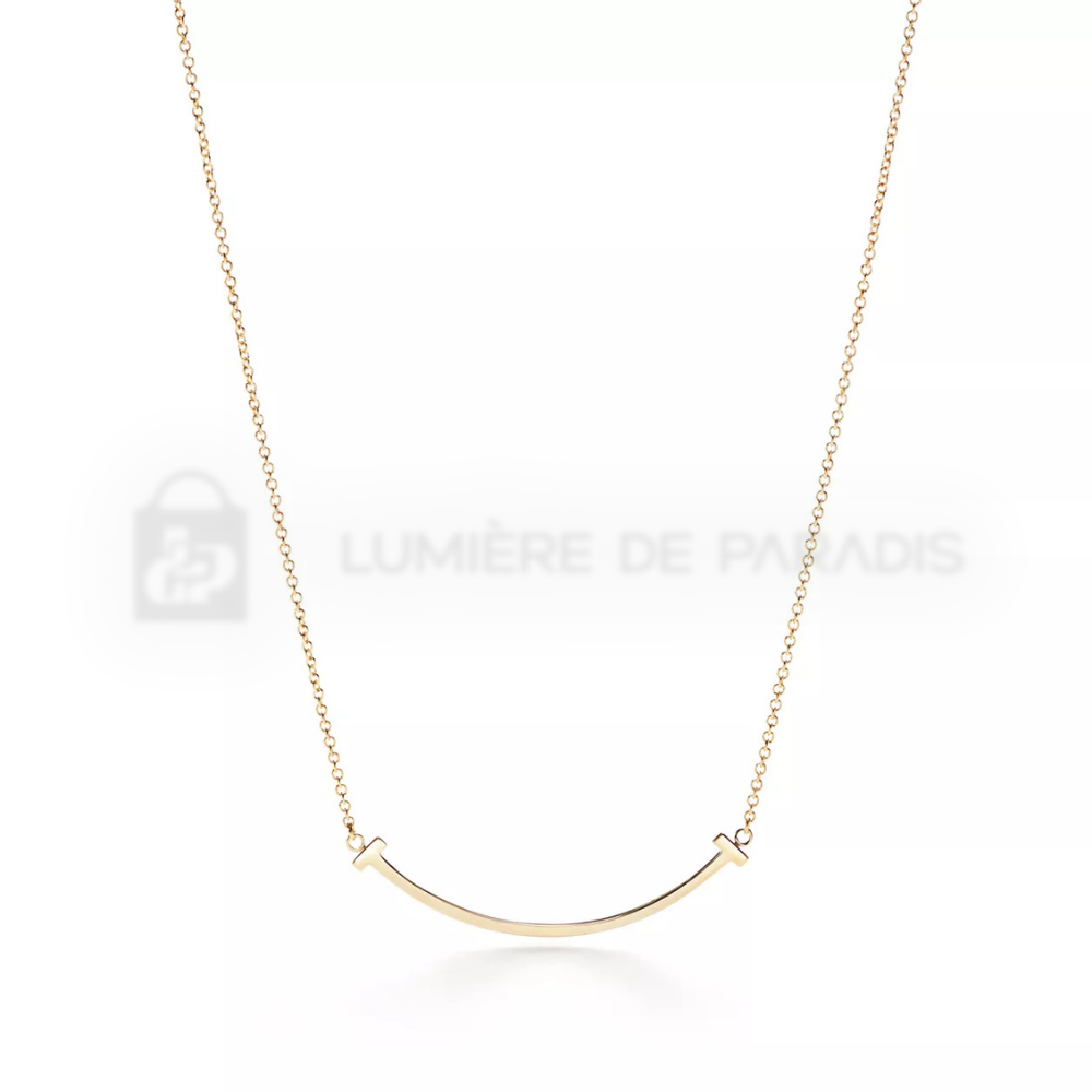 Sarı Altın Kaplama Küçük Smile Kolye – 925 Ayar Gümüş