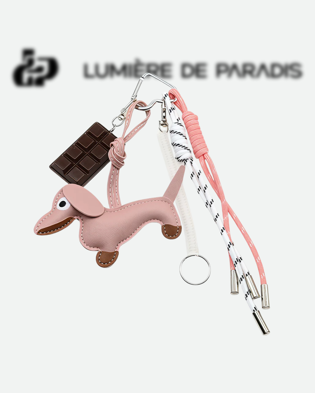 Chocolate&Puppy Bag Charm Rose